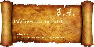 Bánovics Arnold névjegykártya