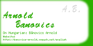 arnold banovics business card